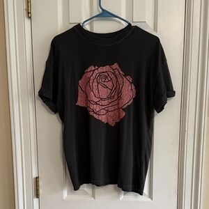 Free People Rose Boyfriend Tee - Vintage Black, XS